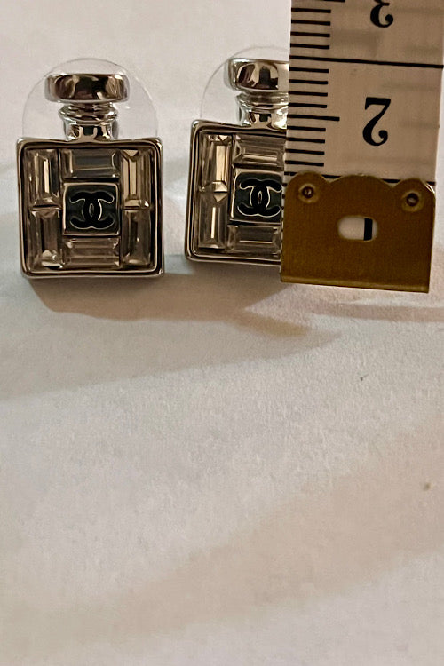 Perfume CC Bottle Stud Earrings, Nickel Free