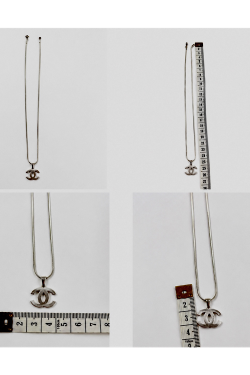 Nickel-free CC Logo Pendant Necklace
