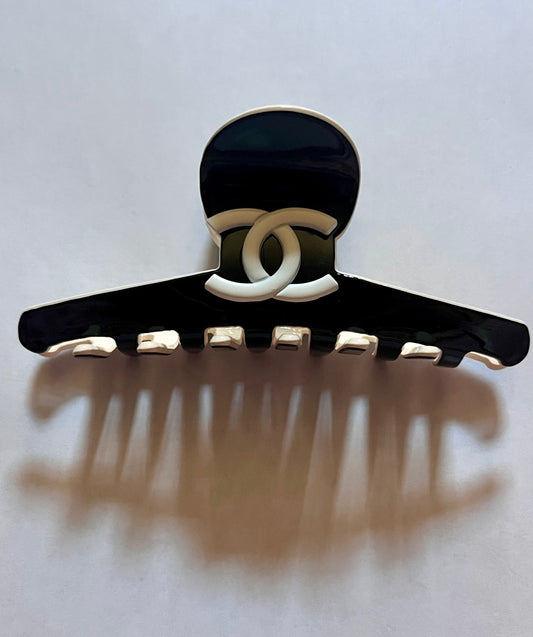 Black & White CC Mini Hair Claw Clip