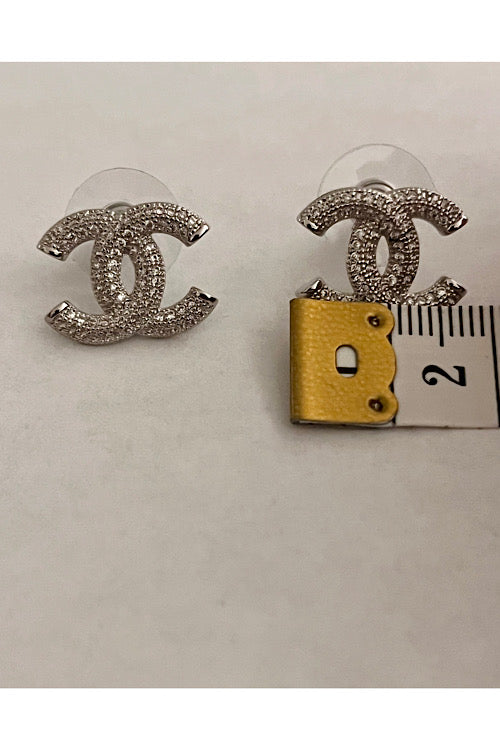 Silver Crystal-Paved CC Studs