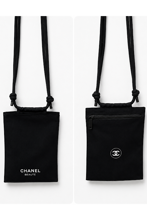 Luxury Black Beauty Crossbody Neck Pouch – Lightweight Travel Organizer Bag