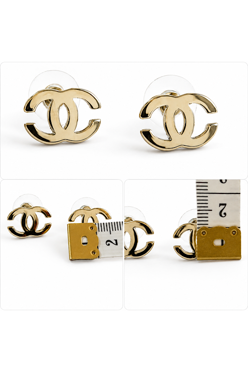 Polished Silver Double-C Minimalist Studs Nickel free