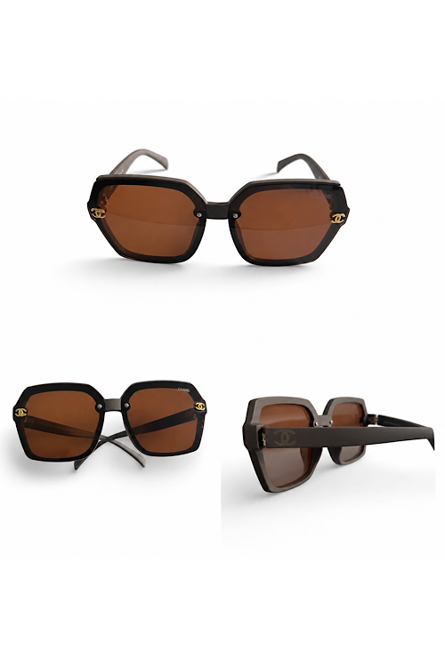 Elegant Oversized Geometric Sunglasses – Brown Gradient Lenses