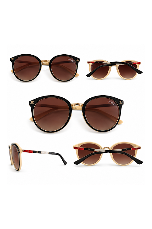 Classic Round Sunglasses with Iconic CC Accents